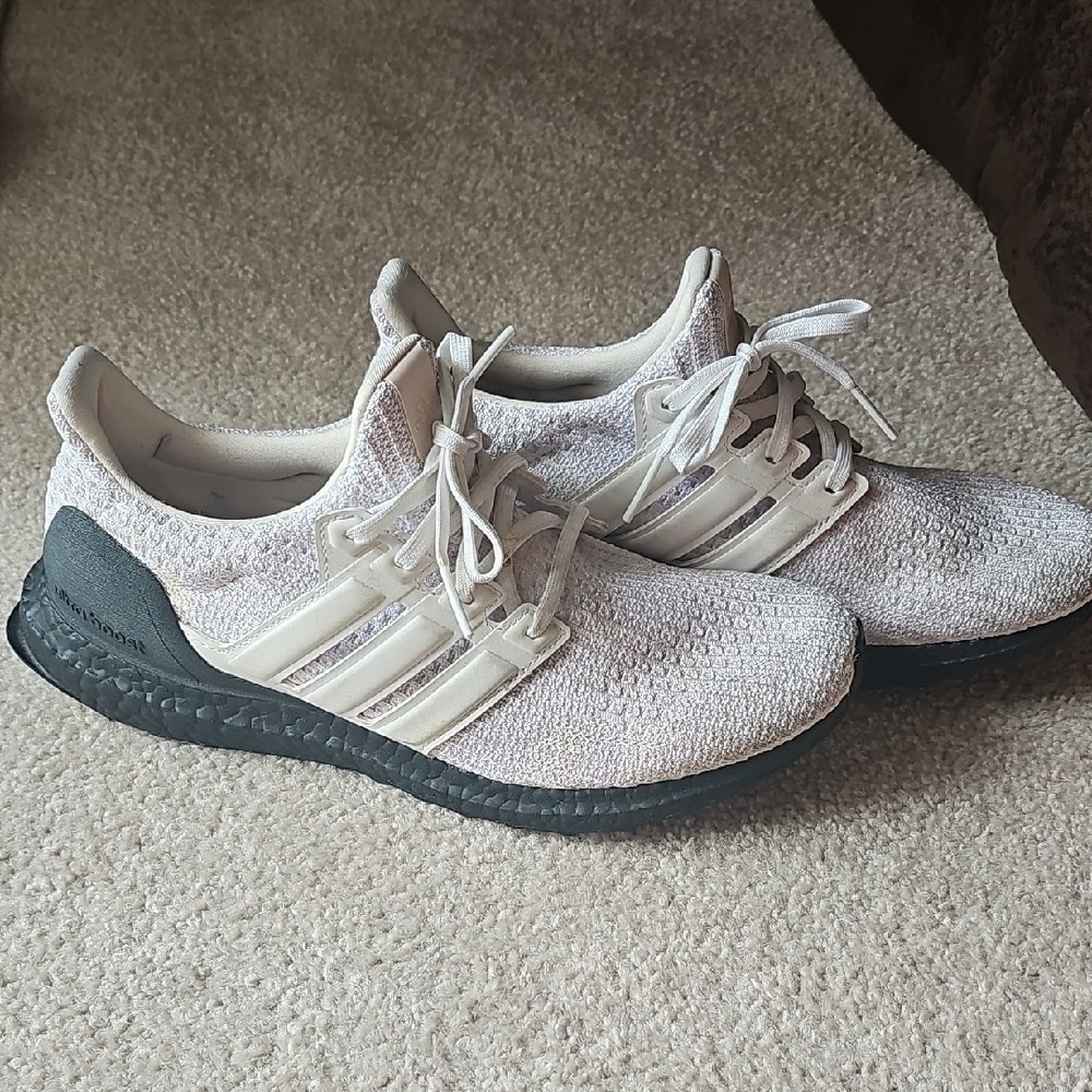 Adidas Cream and Black Running Shoes